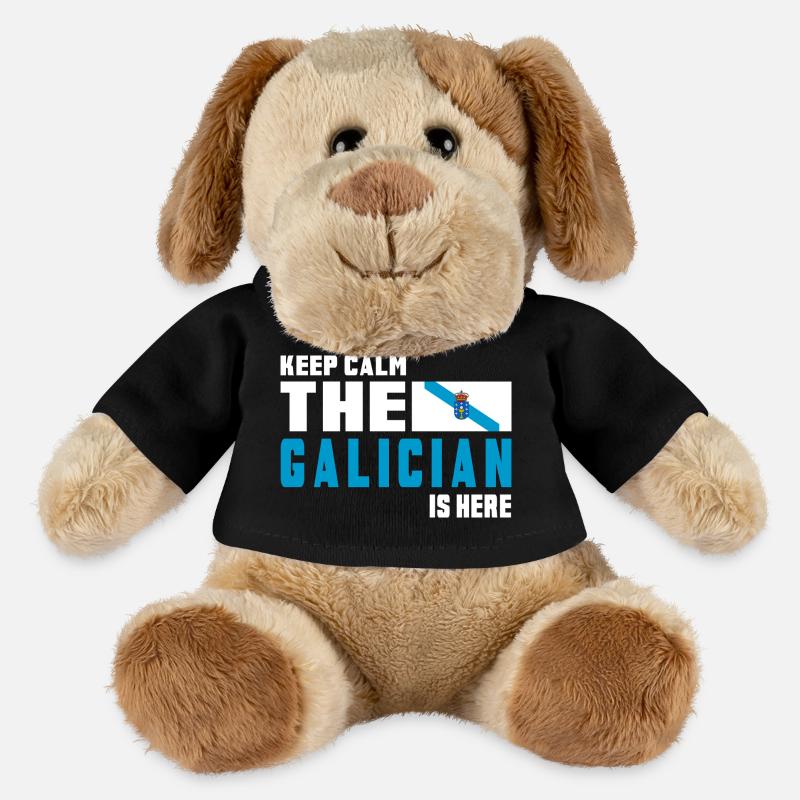 Keep calm Galicien Flaggen Design - MiniFeet® Hund Helge - Schwarz