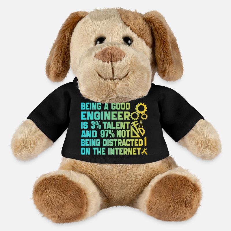 Funny Engineer Men Women Mechanical Engineering - Chien en peluche Helge MiniFeet® - noir
