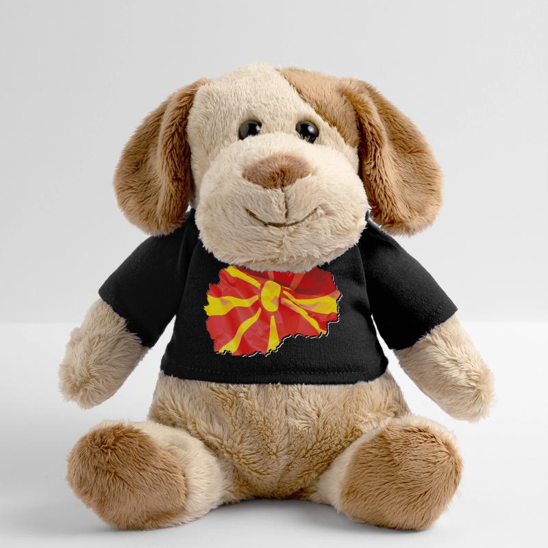 Drapeau de la Macédoine sur la carte de la Macédoine Chien en peluche Helge MiniFeet®