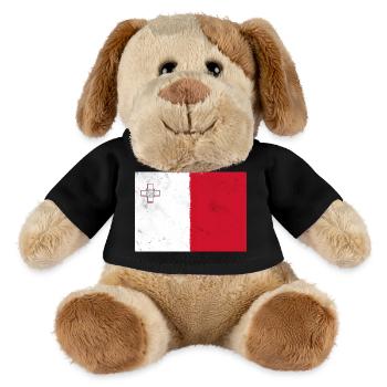 Drapeau de Malte - Chien en peluche Helge MiniFeet® - noir - Devant