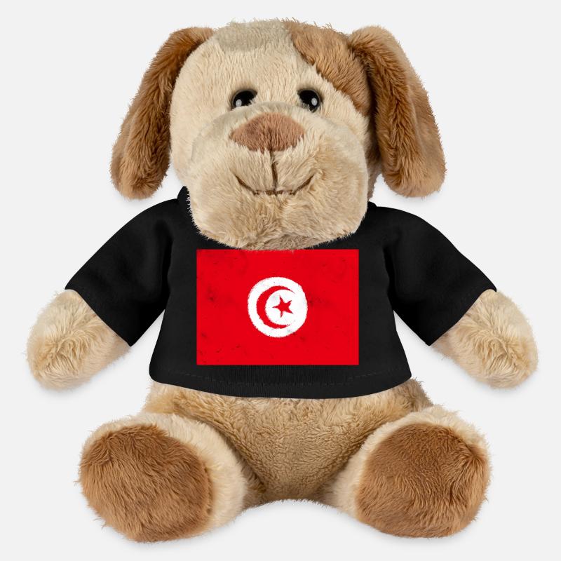 Drapeau de la Tunisie - Chien en peluche Helge MiniFeet® - noir
