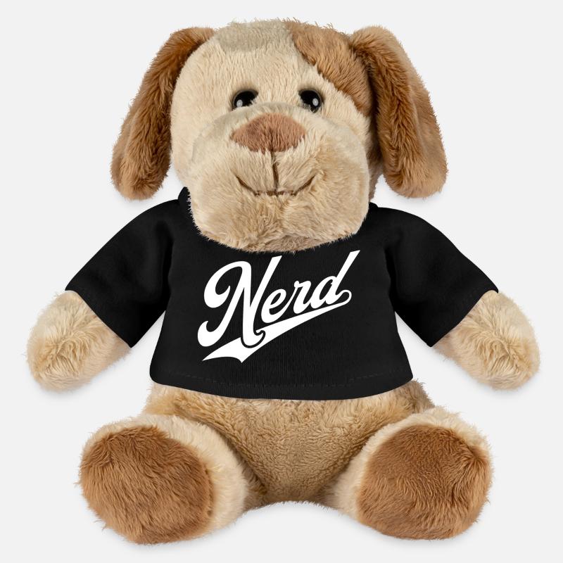 NERDY forever - NERD rétro blanc - Chien en peluche Helge MiniFeet® - noir