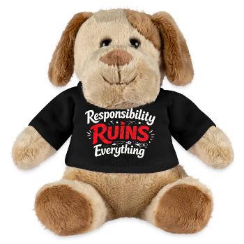 Sarcasm Responsibility Ruins Everything Funny Men - MiniFeet® Dog Helge - black - Front