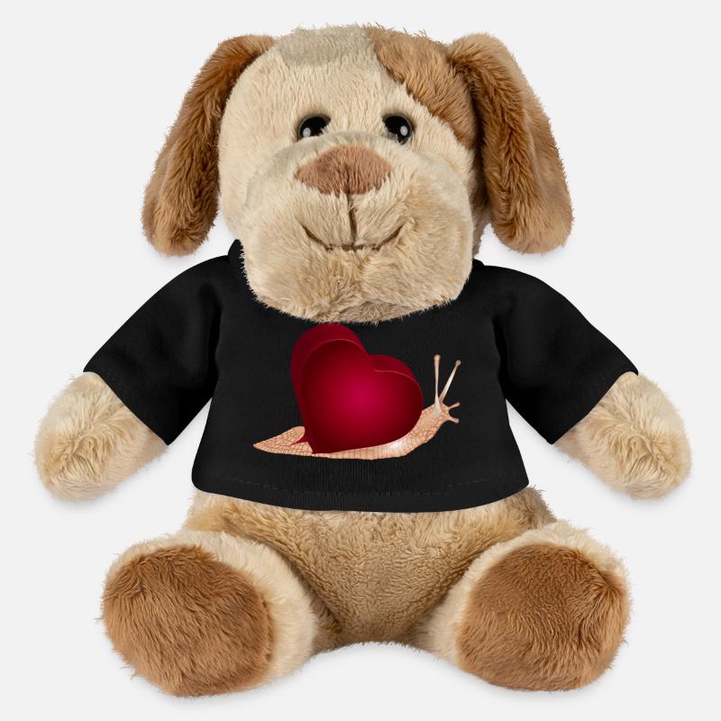Snail with red heart as a snail shell - MiniFeet® Dog Helge - black