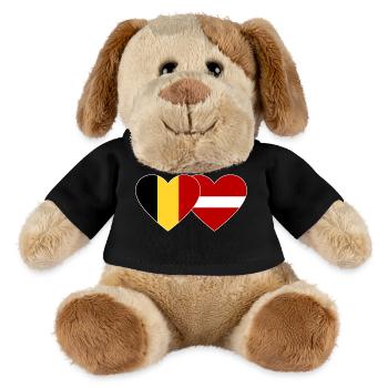 Belgium Latvia Flag Heart - MiniFeet® Dog Helge - black - Front
