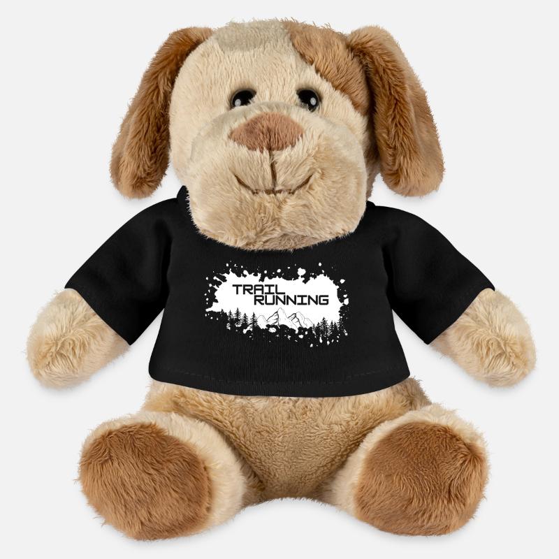Trail running, montagnes et forêt de touches blanches de couleurs - Chien en peluche Helge MiniFeet® - noir