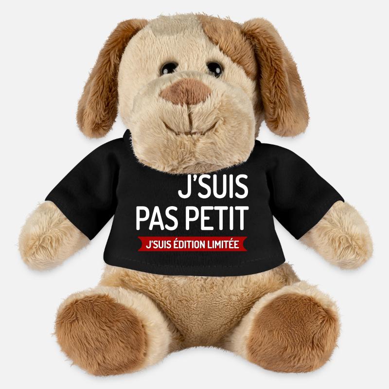 T SHIRT J'SUIS PAS PETIT J'SUIS ÉDITION LIMITÉE  - Chien en peluche Helge MiniFeet® - noir