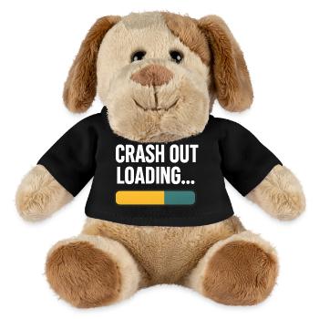 Crash Out Loading Bar, lustiger Spruch - MiniFeet® Hund Helge - Schwarz - Vorne