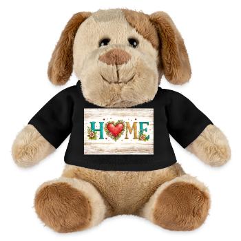 Heart flowers HOME letters - MiniFeet® Dog Helge - black - Front