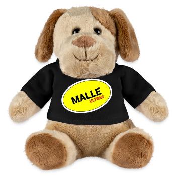 Malle Ultras Gelb Oval Sticker - MiniFeet® Hund Helge - Schwarz - Vorne