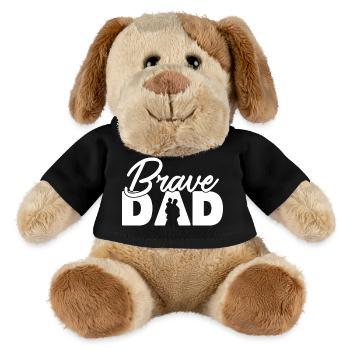 Brave Dad Father and Child Silhouette Design - MiniFeet® Dog Helge - black - Front
