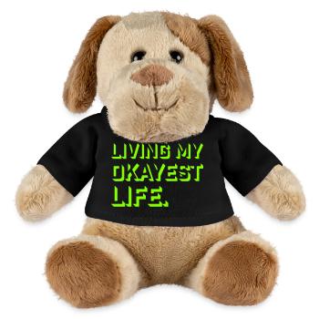 Vivre ma vie la plus correcte Drôle de dicton, médiocre - Chien en peluche Helge MiniFeet® - noir - Devant