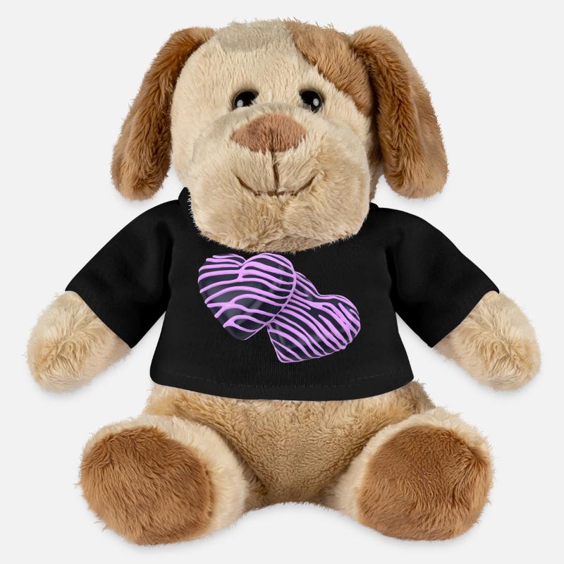 Pink Hearts auf Schwarz - MiniFeet® Hund Helge - Schwarz