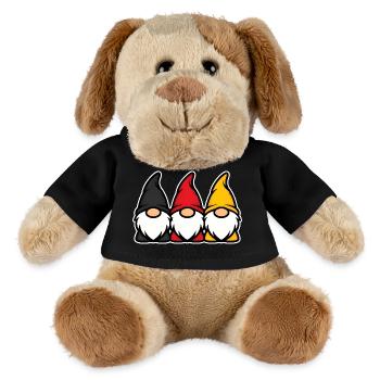Deutschland Gartenzwerge Trio Schwarz Rot Gold - MiniFeet® Hund Helge - Schwarz - Vorne