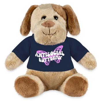 Graphique inspirant de fan papillon - Chien en peluche Helge MiniFeet® - bleu marine - Devant