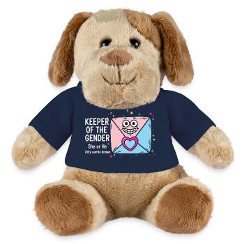 Gender Reveal Baby Shower Keeper Of The Gender - MiniFeet® Dog Helge - french navy - Front