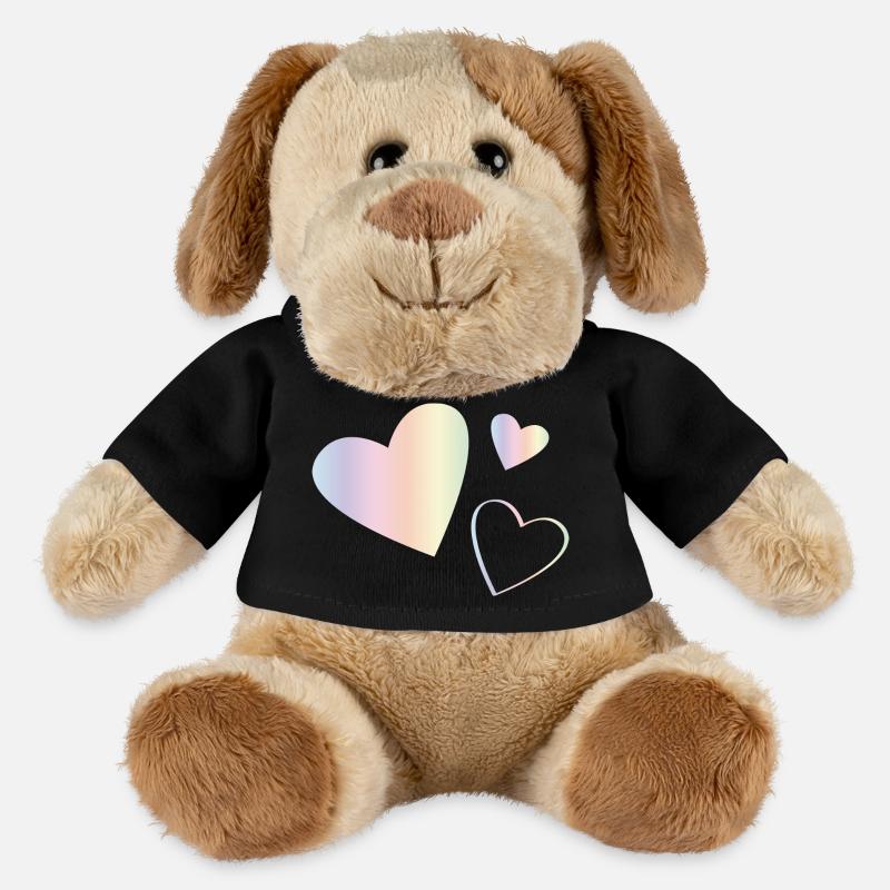 Pastel Regenbogen Herzen - MiniFeet® Hund Helge - Schwarz