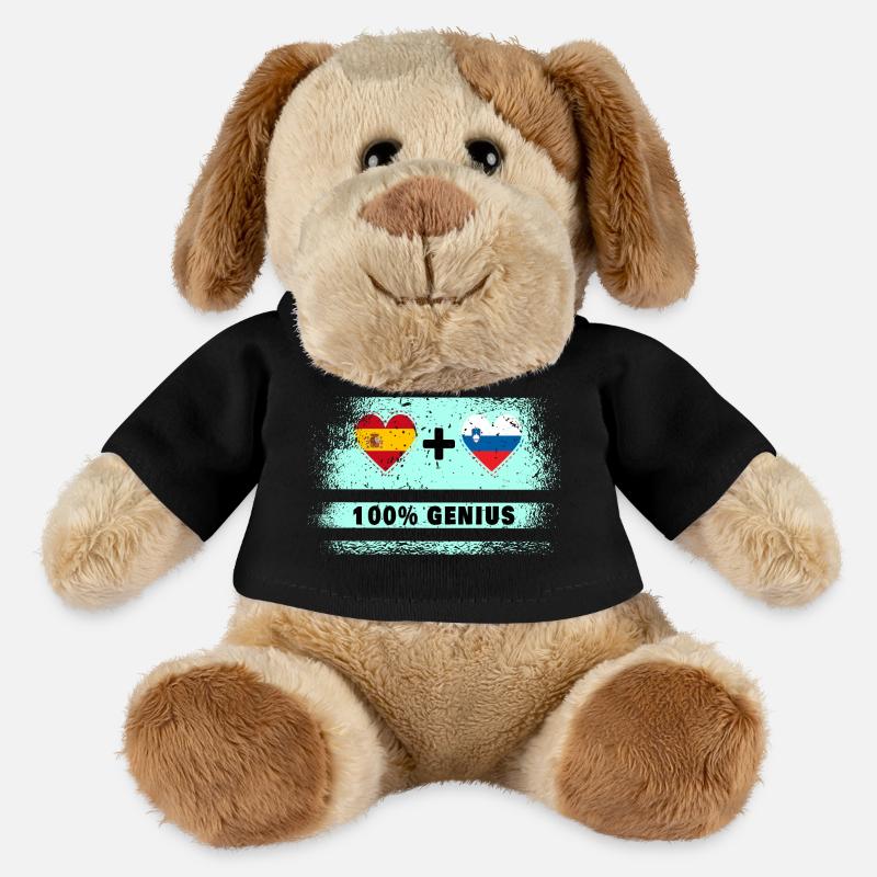Spanien und Slowenien 100% Flaggengenie - MiniFeet® Hund Helge - Schwarz