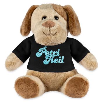 Petri Heil Angler passe-temps motif d’écailles de poisson - Chien en peluche Helge MiniFeet® - noir - Devant