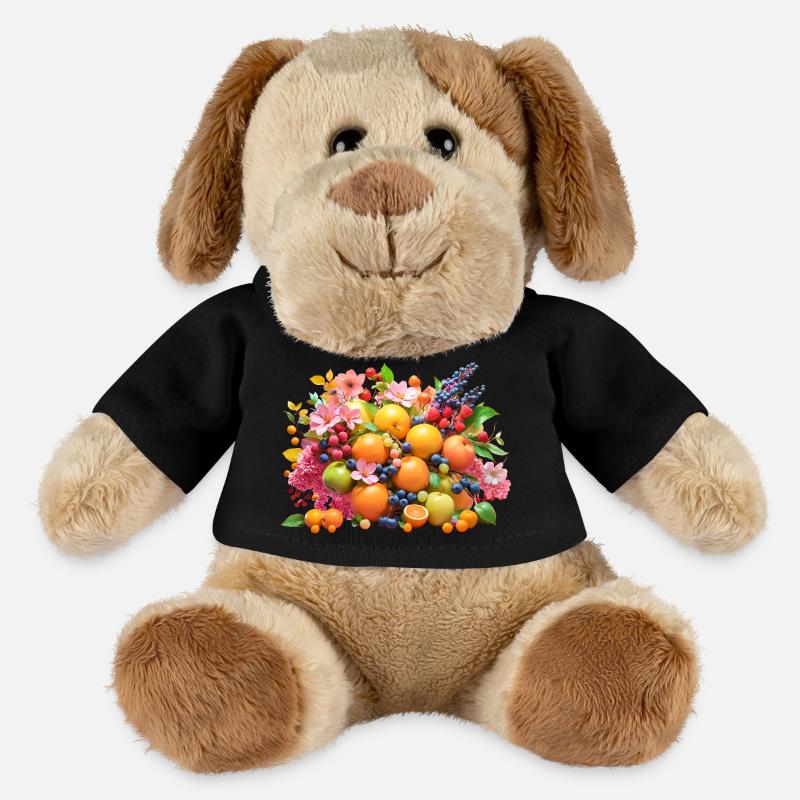 Früchte und Blüten - MiniFeet® Hund Helge - Schwarz