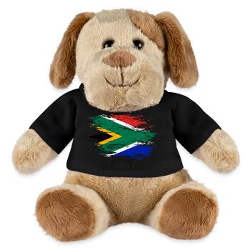 Drapeau de l’Afrique du Sud utilisé - Chien en peluche Helge MiniFeet® - noir - Devant