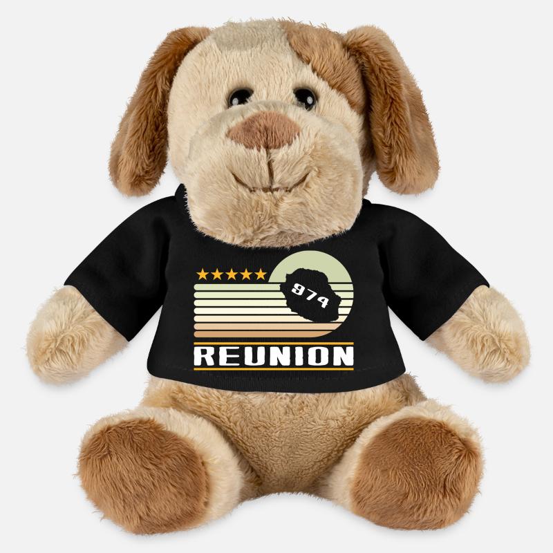 Geschenkidee Designkarte La Réunion 974 - MiniFeet® Hund Helge - Schwarz