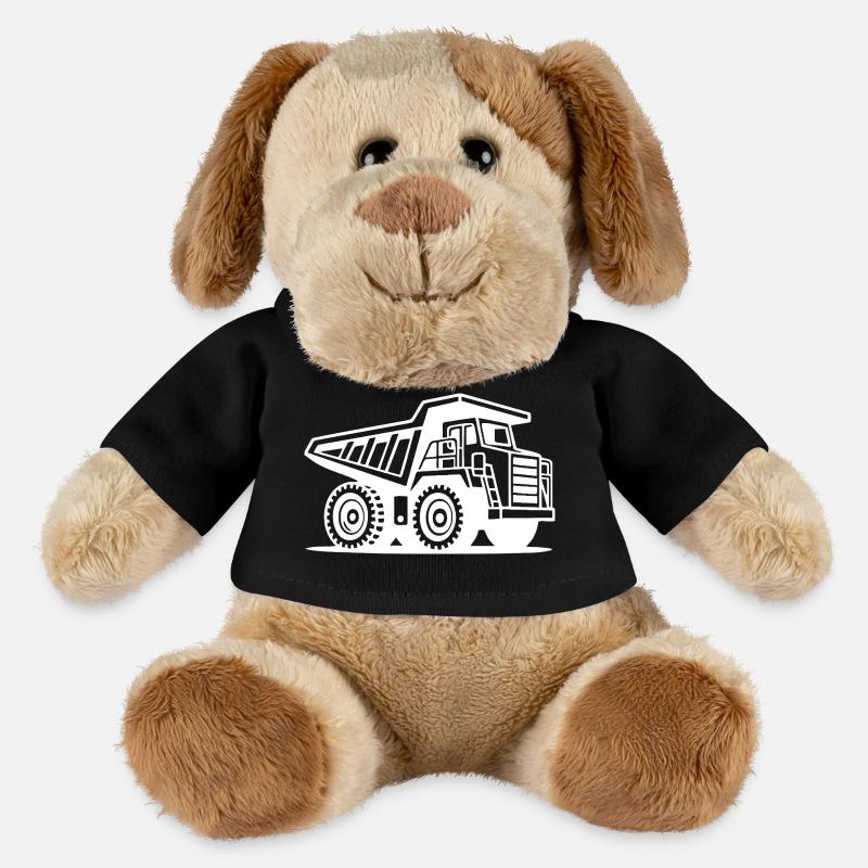 Silhouette de camion minier industriel - Chien en peluche Helge MiniFeet® - noir