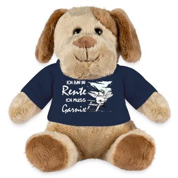 Drôle de design allemand à la retraite - Chien en peluche Helge MiniFeet® - bleu marine - Devant