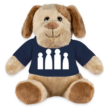 Minimalistische Familie - Silhouette Eltern Kinder - MiniFeet® Hund Helge - French Navy - Vorne