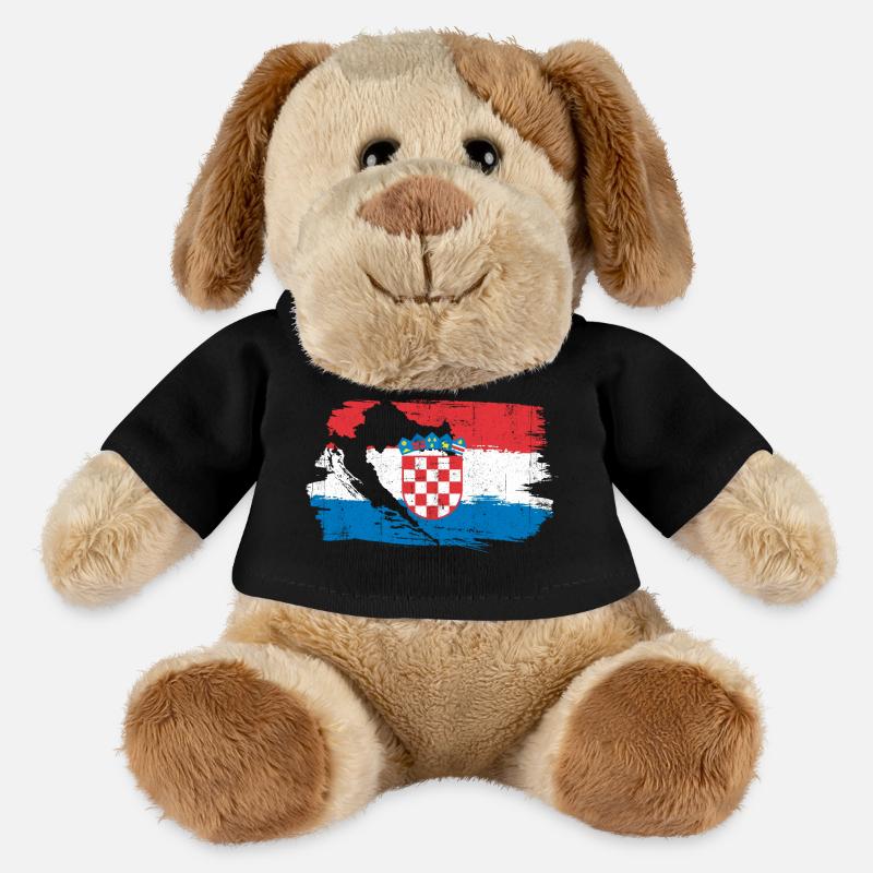 Croatian Crest Brush Flag - MiniFeet® Dog Helge - black