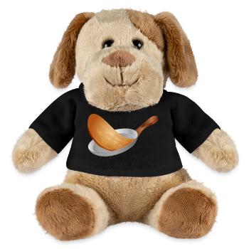 turn golden brown pancakes in the pan - MiniFeet® Dog Helge - black - Front