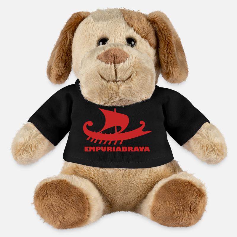 Schiff Empuriabrava/Schrift rot #C62626 - MiniFeet® Hund Helge - Schwarz
