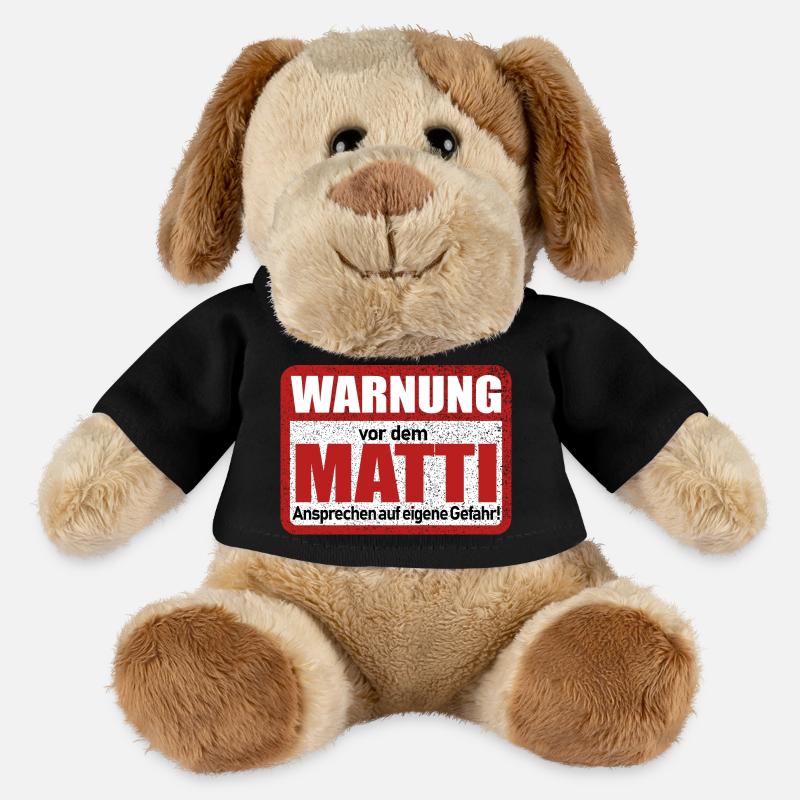 Matti Name Lustiges Warnschild - MiniFeet® Hund Helge - Schwarz
