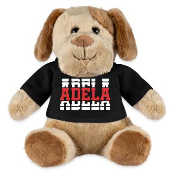 T-Shirt Adelia T-Shirt Geschenkidee gestapelter Text - MiniFeet® Hund Helge - Schwarz - Vorne