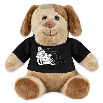 Weißer Biker und Geschwindigkeit - MiniFeet® Hund Helge - Schwarz - Vorne