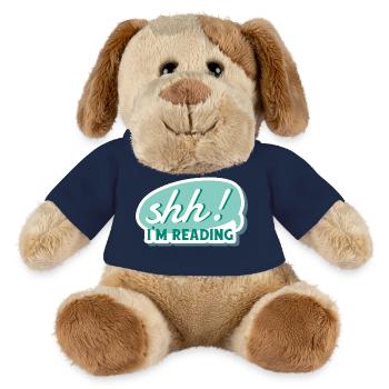 Chut ! Je lis - Silence, je lis - Livre, Livres - Chien en peluche Helge MiniFeet® - bleu marine - Devant