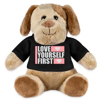 Love Yourself First Self-Love Self-Care - MiniFeet® Dog Helge - black - Front
