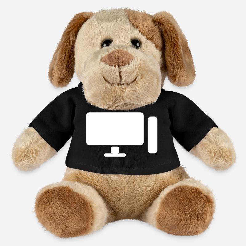 Minimal PC Setup Icon – Gamer Design - MiniFeet® Hund Helge - Schwarz