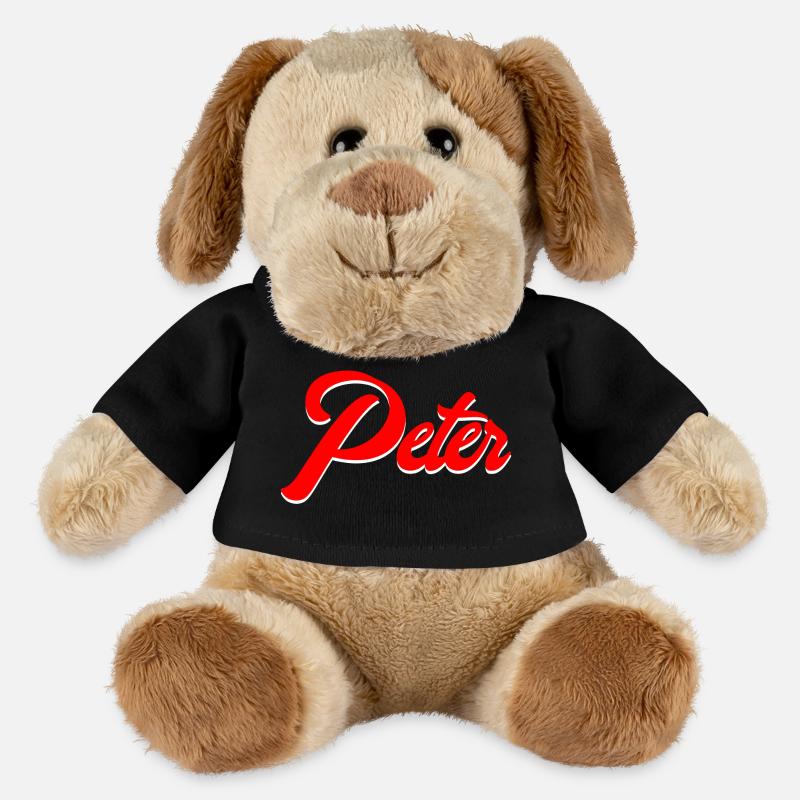 Vintage Red Script Name Peter Design - MiniFeet® Hund Helge - Schwarz