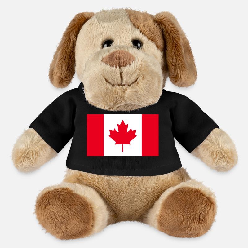 Drapeau du Canada - Chien en peluche Helge MiniFeet® - noir