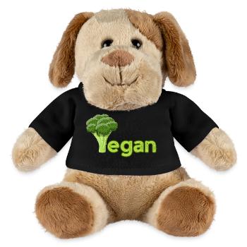 Vibrant Vegan Broccoli Logo - MiniFeet® Dog Helge - black - Front