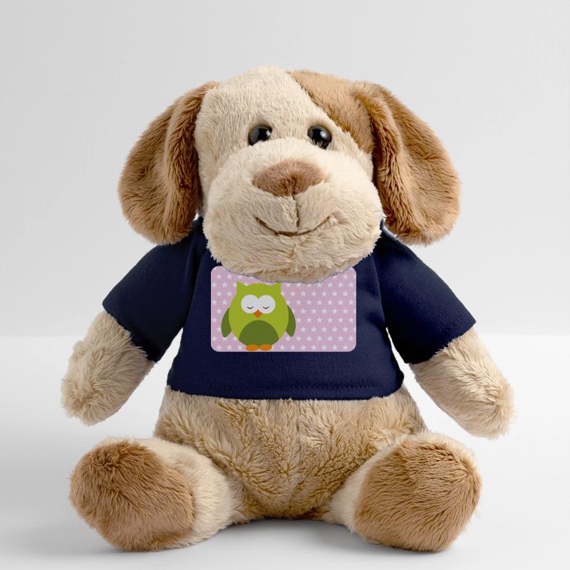 Lustige Eule mit Sternchen rosa | personalisierbar MiniFeet® Hund Helge