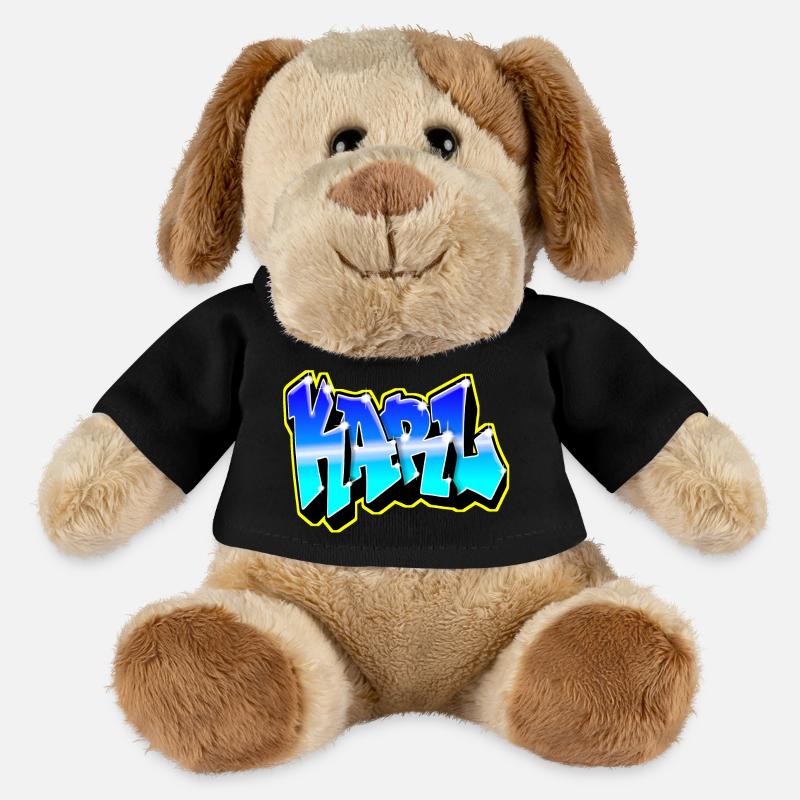 KARL Graffiti Blau und Gelb - MiniFeet® Hund Helge - Schwarz