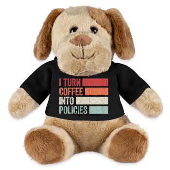 Quand le café rencontre l’assurance, c’est avec humour - Chien en peluche Helge MiniFeet® - noir - Devant