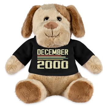 December 2000 Vintage Vintage Retro Birthday - MiniFeet® Dog Helge - black - Front