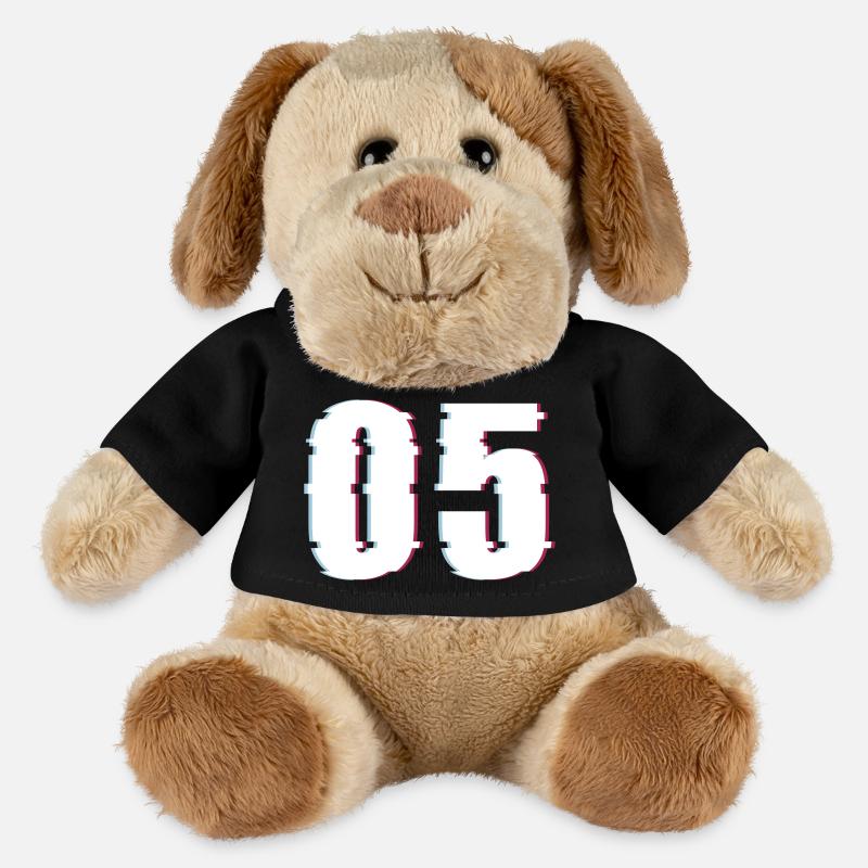 Five 5 Five 05 Number Effect Distorted Number - MiniFeet® Dog Helge - black