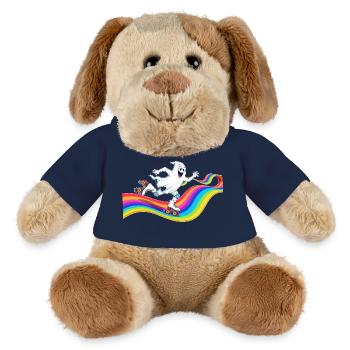 Geist beim Rollschuhlaufen auf Regenbogenbahn - MiniFeet® Hund Helge - French Navy - Vorne