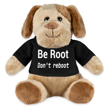Be Root Don’t Reboot – Geek Humor  - MiniFeet® Dog Helge - black - Front