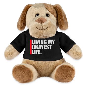 Vivre ma vie la plus correcte Drôle de dicton, médiocre - Chien en peluche Helge MiniFeet® - noir - Devant