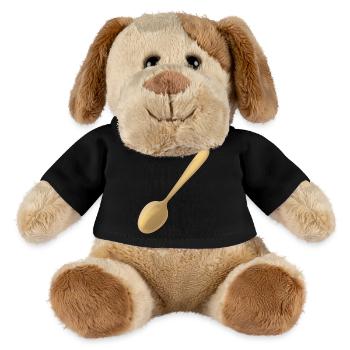 ein goldener Löffel - MiniFeet® Hund Helge - Schwarz - Vorne